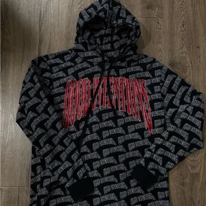 VLONE Black and Red Graphic Hoodie